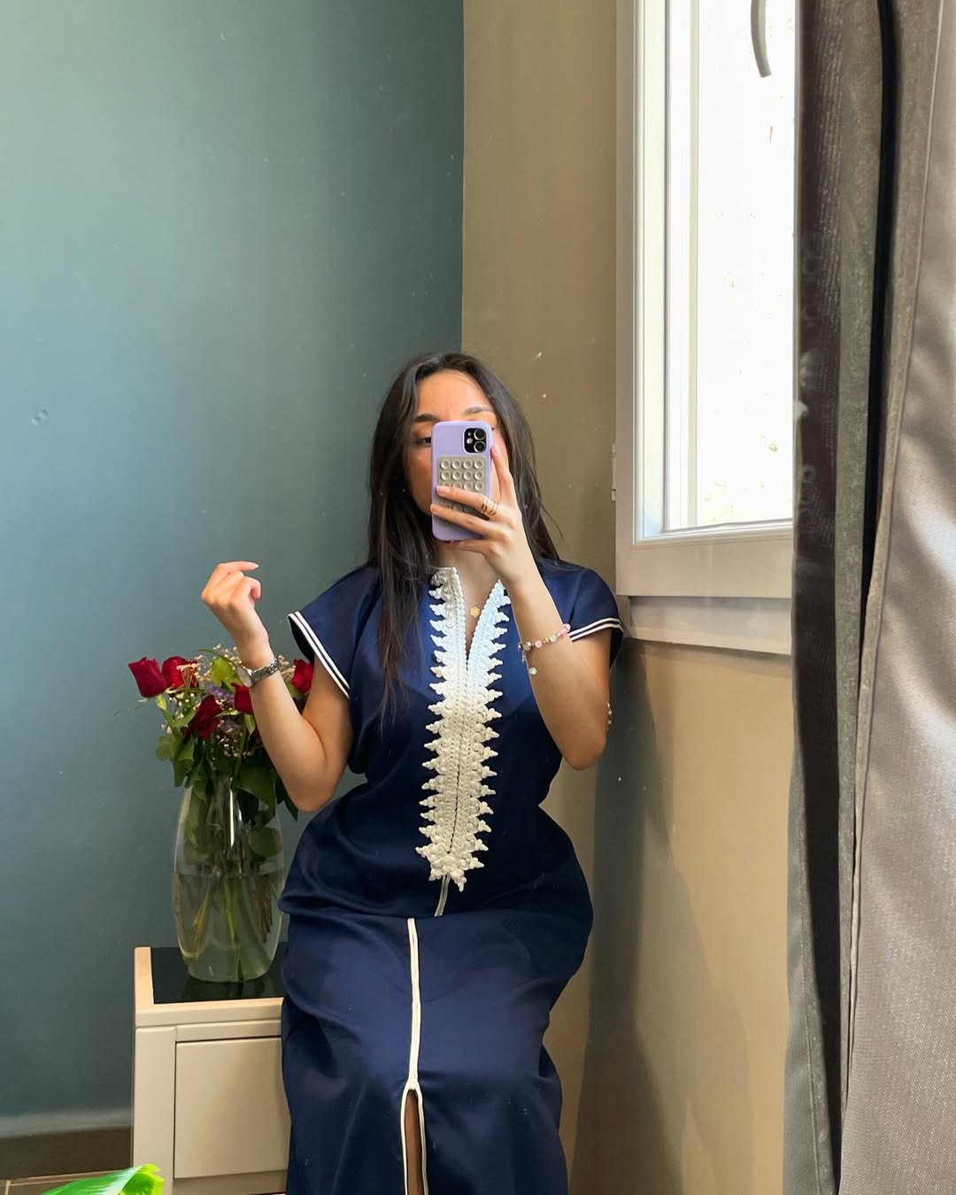 ✨ Élégance en Bleu Nuit – Caftan Princesse El Kahina Haute Couture