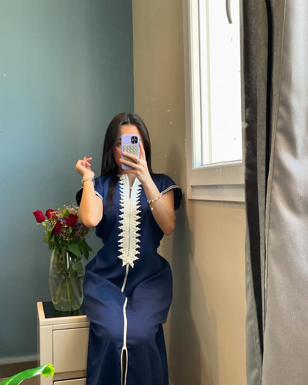 ✨ Élégance en Bleu Nuit – Caftan Princesse El Kahina Haute Couture