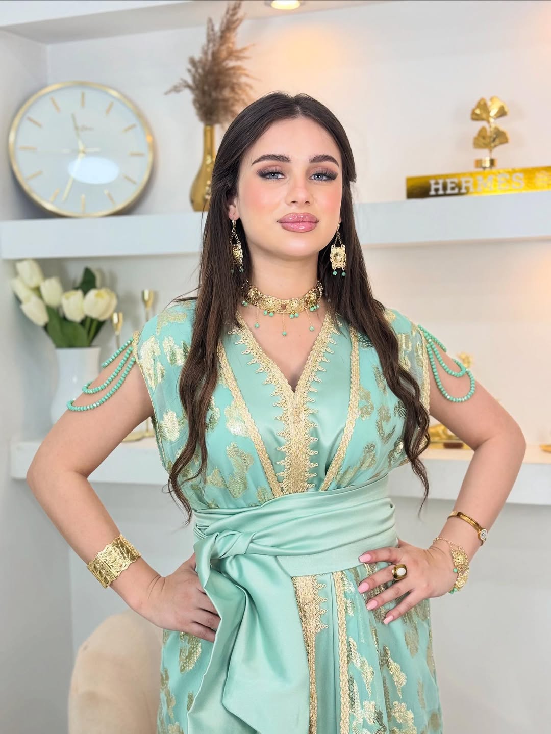 Caftan en Satin avec Tlija