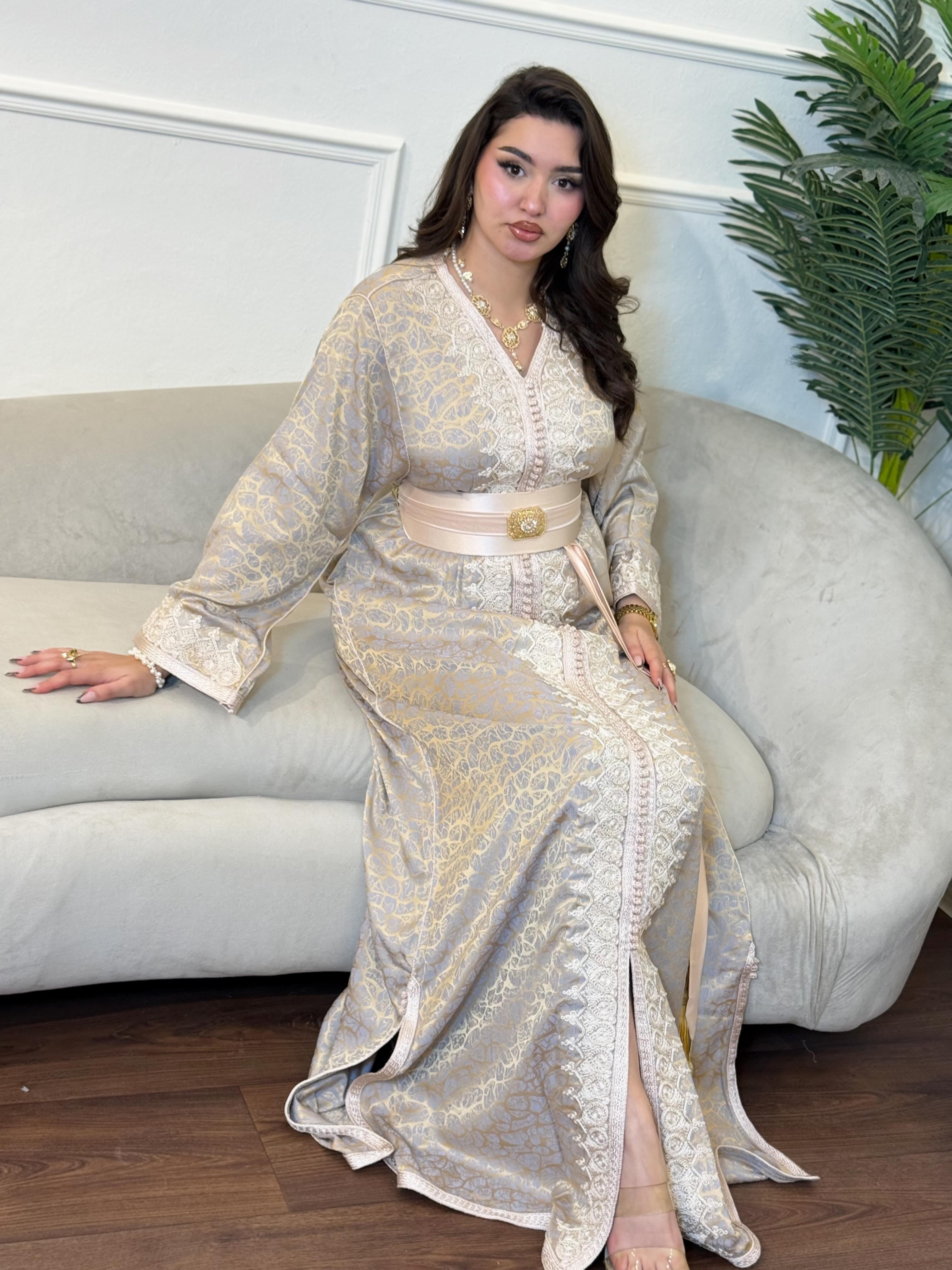 ✨ Caftan Élégance Kamkha – Raffinement Oriental & Allure Féminine ✨