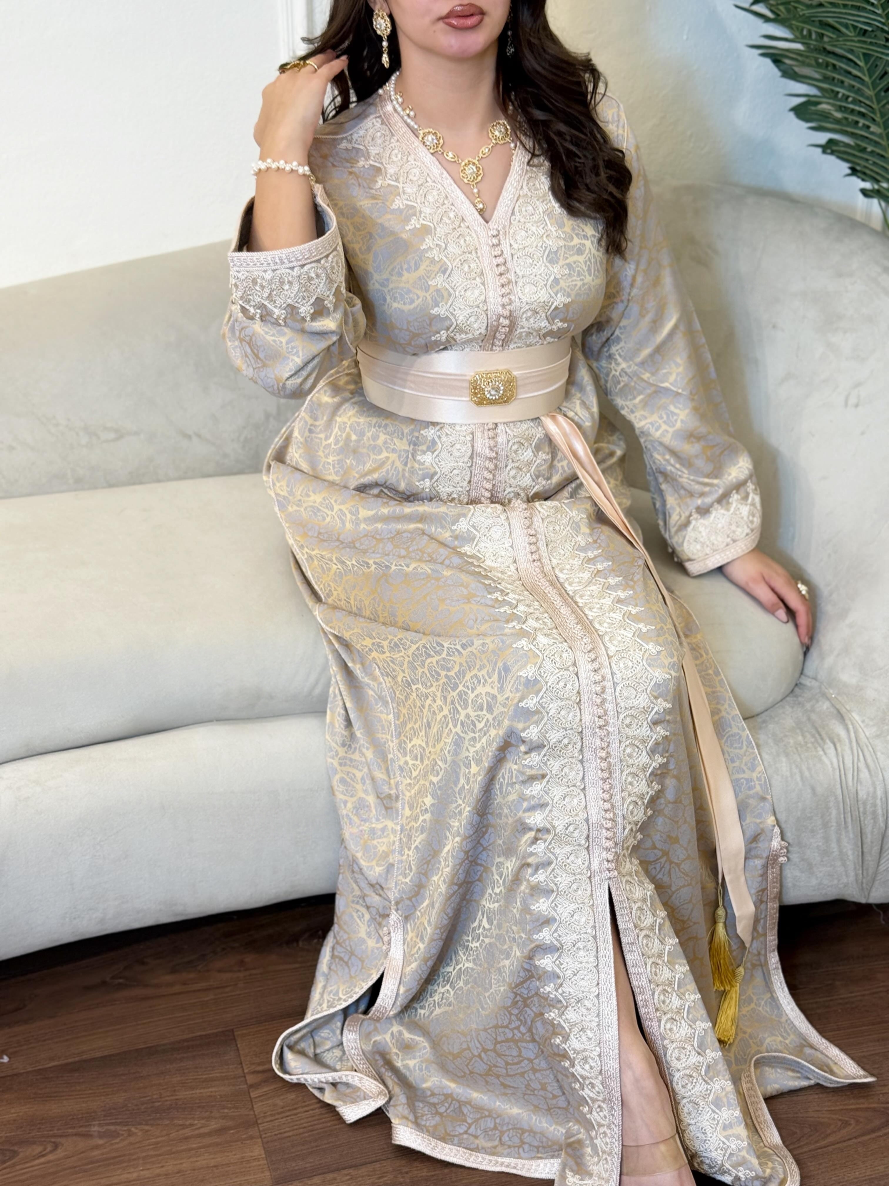 ✨ Caftan Élégance Kamkha – Raffinement Oriental & Allure Féminine ✨