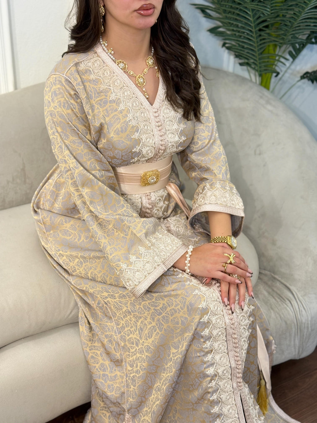 ✨ Caftan Élégance Kamkha – Raffinement Oriental & Allure Féminine ✨