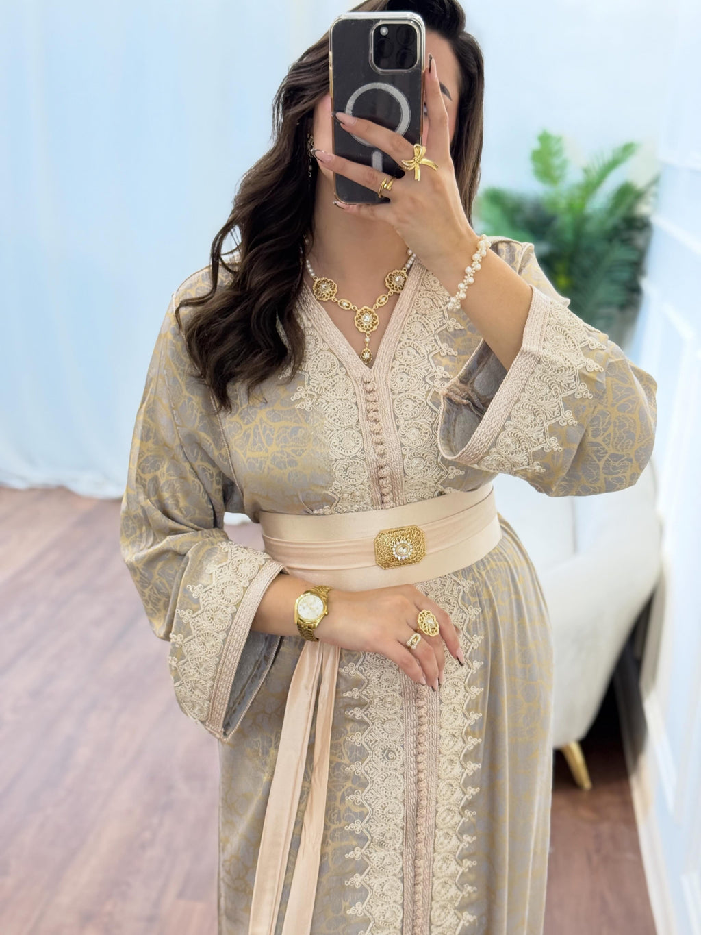 ✨ Caftan Élégance Kamkha – Raffinement Oriental & Allure Féminine ✨