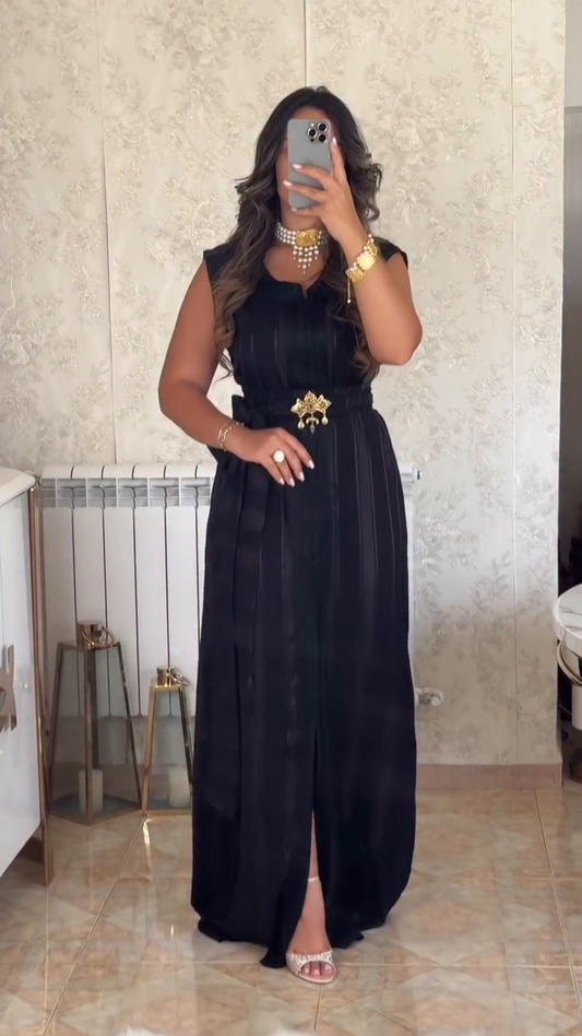 🖤 Caftan Nedjma – Élégance Noire Infinie 🖤