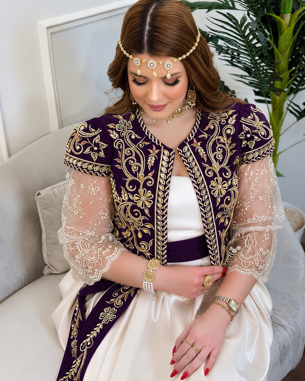 Gallila lilas Prestige–Broderies Dorées & Dentelle