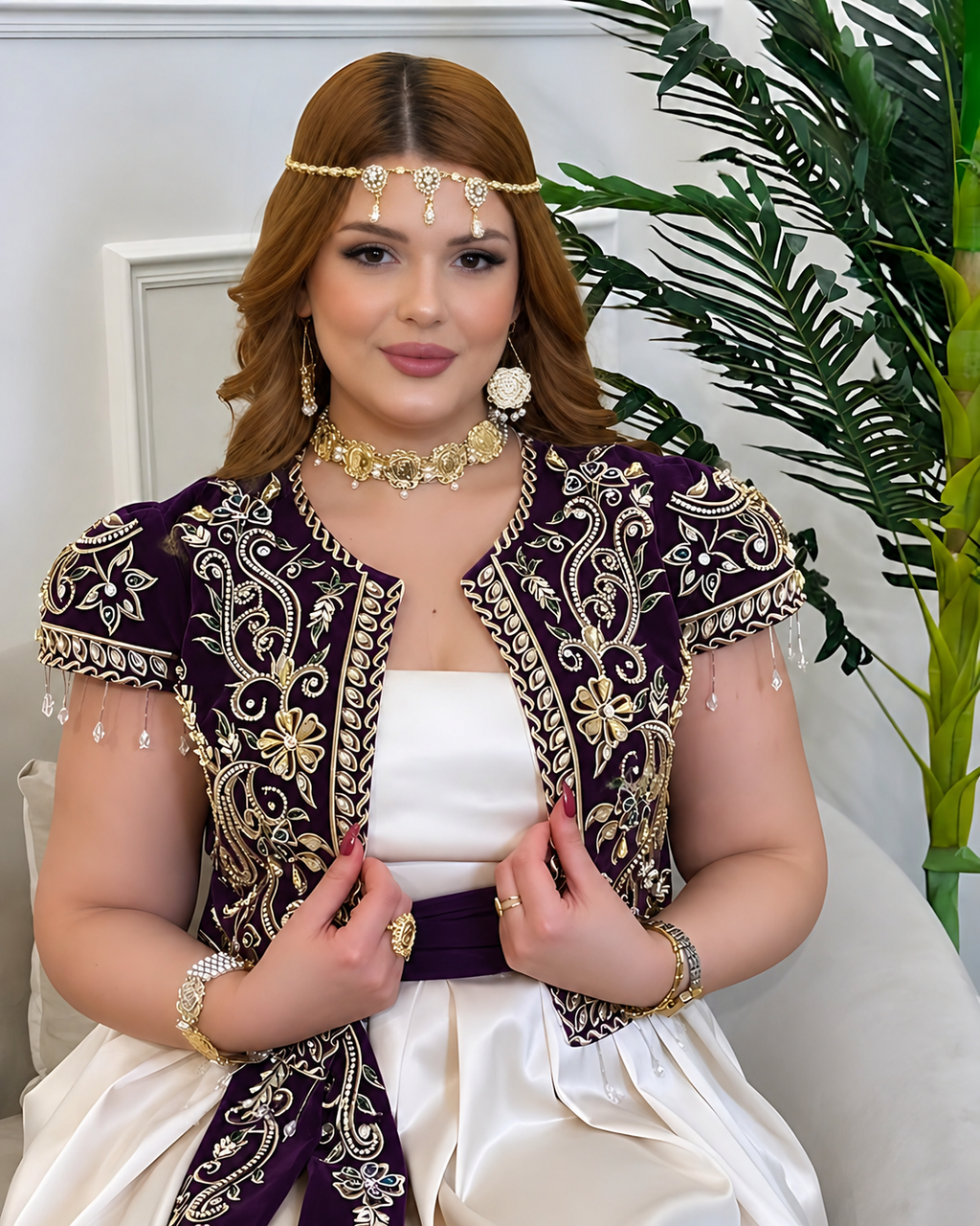 Gallila lilas Prestige–Broderies Dorées & Dentelle