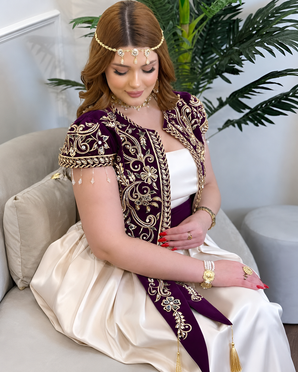 Gallila lilas Prestige–Broderies Dorées & Dentelle