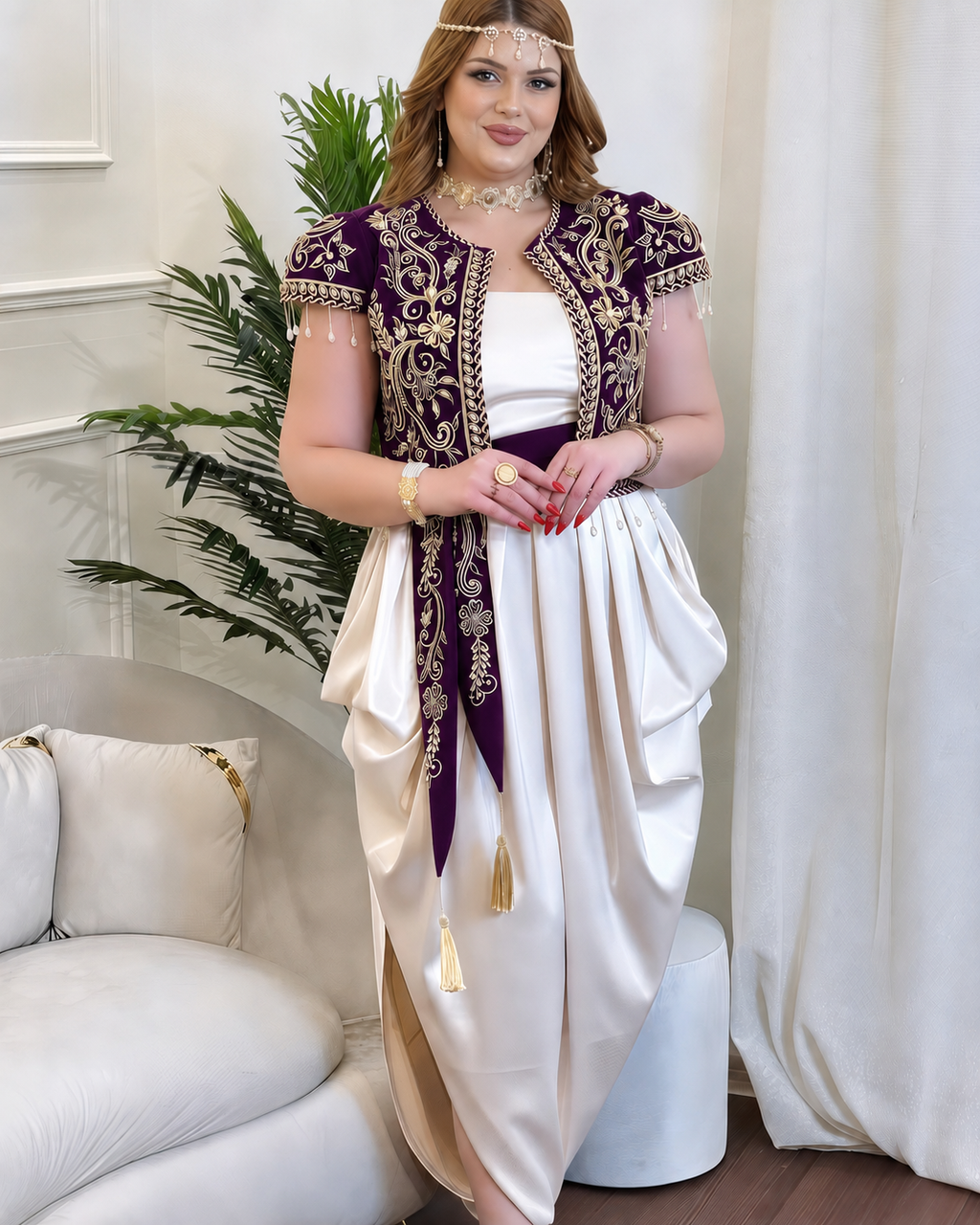 Gallila lilas Prestige–Broderies Dorées & Dentelle